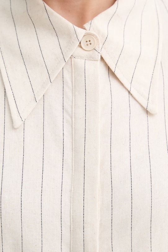 Gestuz koszula damska z dodatkiem lnu 10911049 beżowy