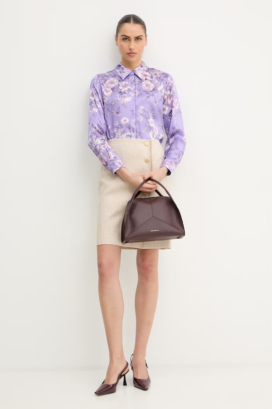 Luisa Spagnoli koszula jedwabna Bagheria 542976 fioletowy SS26