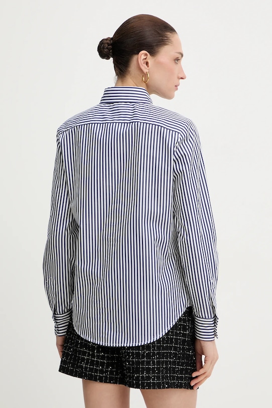 Odzież Luisa Spagnoli koszula bawełniana Barratura 543191 granatowy