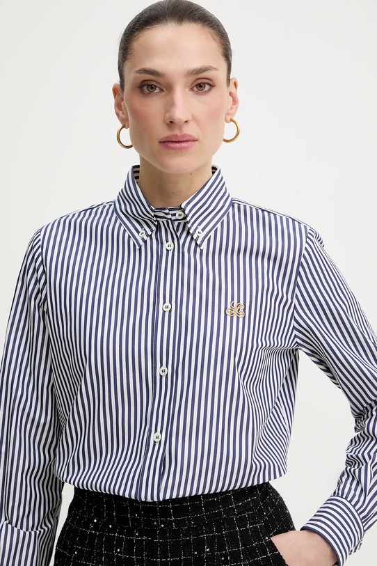 Luisa Spagnoli koszula bawełniana Barratura granatowy 543191