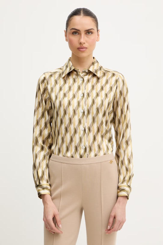 Luisa Spagnoli koszula jedwabna Belpasso regular żółty 543131