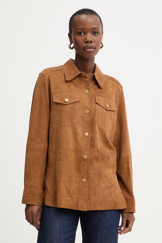 Luisa Spagnoli koszula damska zamszowa Varenne A brązowy 543150