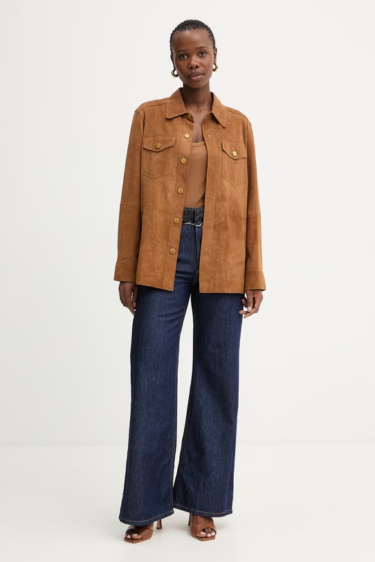 Luisa Spagnoli koszula damska zamszowa Varenne A 543150 brązowy SS26