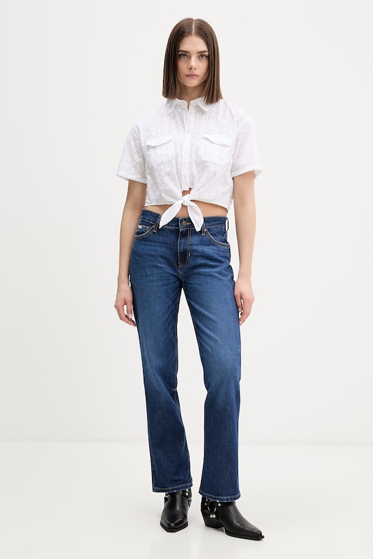 Guess Jeans košile dámská bavlněná W6GHA3.WO331 bílá SS26