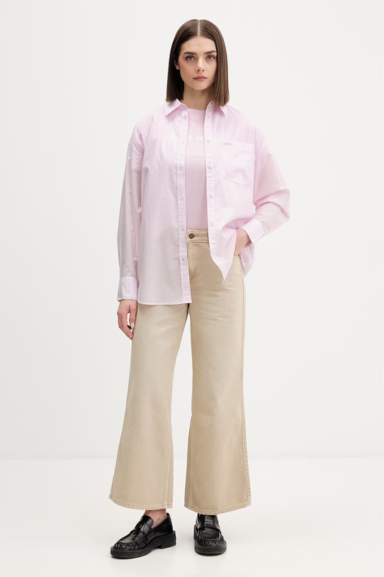 Guess Jeans koszula damska bawełniana W6GHC2.WN861 różowy SS26