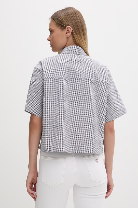 Odzież Guess Jeans koszula damska bawełniana z elastanem W6GHZ8.WFC01 biały