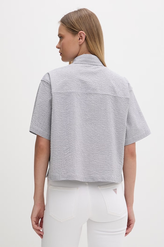 Odzież Guess Jeans koszula damska bawełniana z elastanem W6GHZ8.WFC01 biały