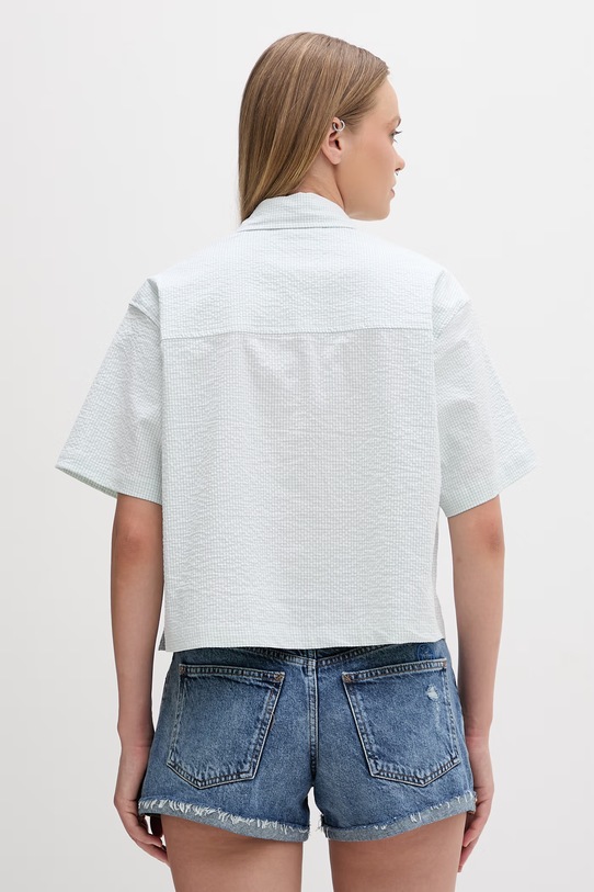 Odzież Guess Jeans koszula damska bawełniana z elastanem W6GHZ8.WFC01 zielony