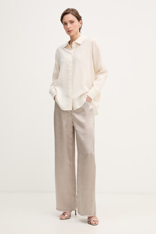 Sisley koszula damska z lyocellem 51MRLQ07F beżowy SS26