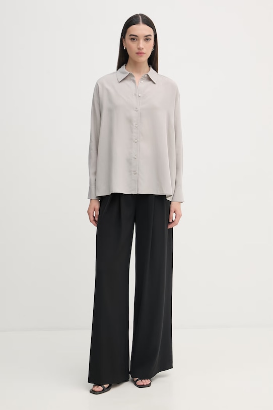 Sisley koszula damska z lyocellem 51MRLQ07F szary SS26