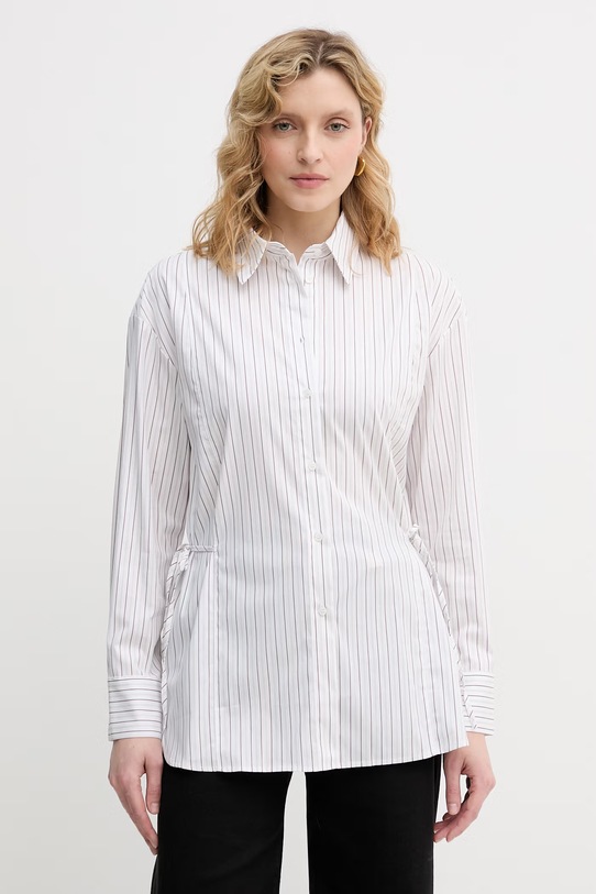 Sisley Camicia da donna in cotone bianco 58B5LQ0AI