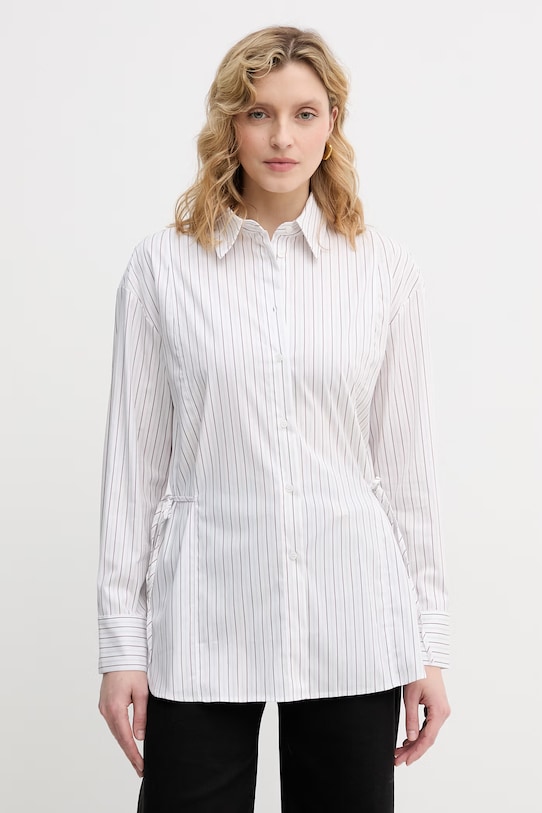 Sisley Camicia da donna in cotone bianco 58B5LQ0AI