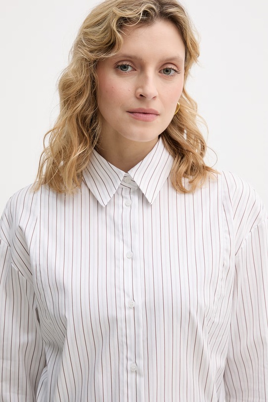 Sisley Camicia da donna in cotone bianco 58B5LQ0AI