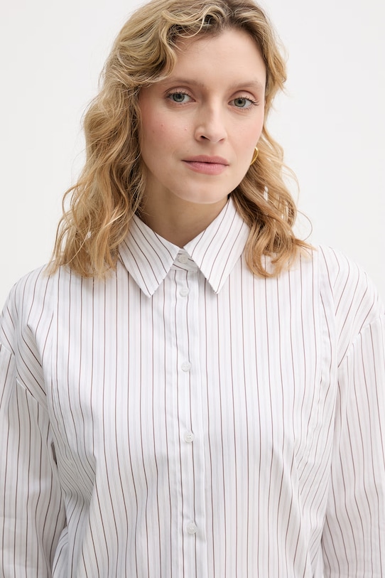 Sisley Camicia da donna in cotone bianco 58B5LQ0AI