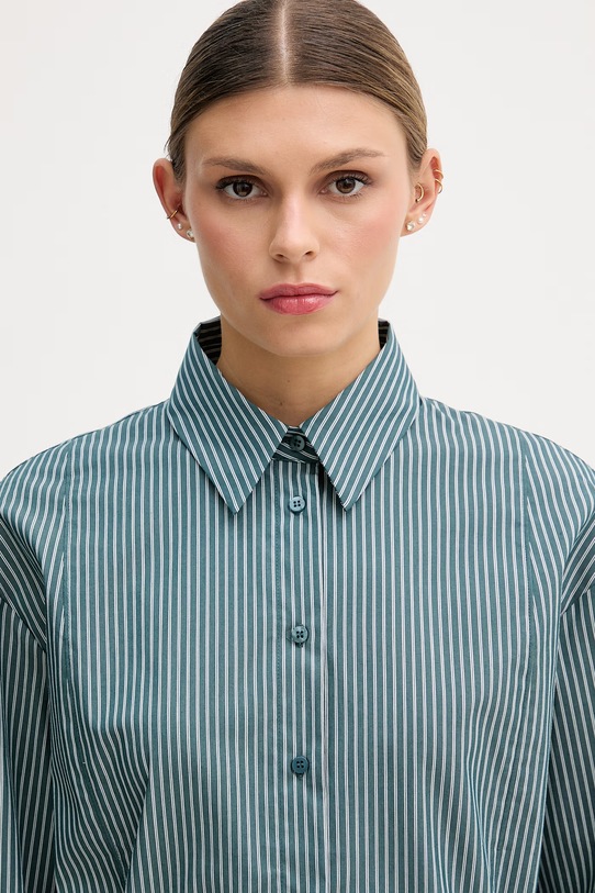 Sisley риза дамска памучна тюркоазен 58B5LQ0AI