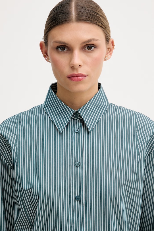 Sisley риза дамска памучна тюркоазен 58B5LQ0AI