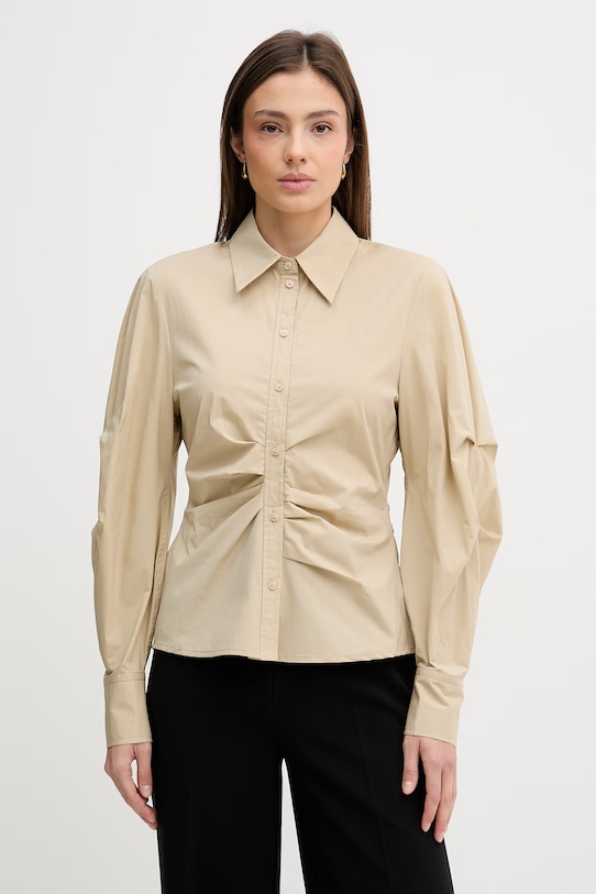 Sisley koszula z elastanem beżowy 5V5TLQ0AE