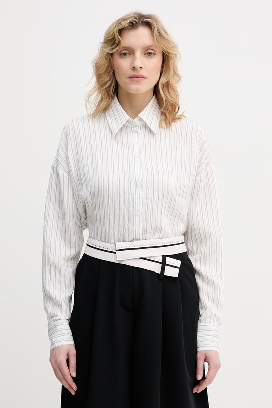 Sisley koszula damska z wiskozą biały 5YTYLQ0AR