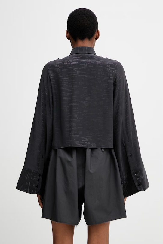 Îmbrăcăminte MM6 Maison Margiela cămașă pentru femei, cu vâscoză S52DT0044.M35737.002J negru