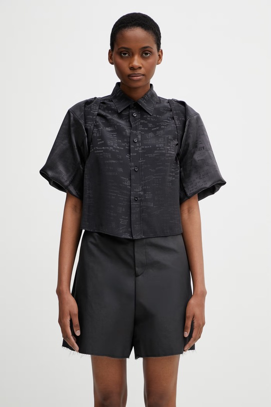 MM6 Maison Margiela košile dámská s viskózou černá S52DT0044.M35737.002J