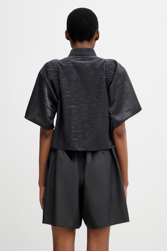 MM6 Maison Margiela koszula damska z wiskozą S52DT0044.M35737.002J czarny