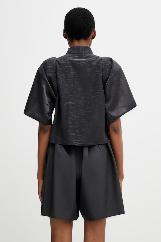 MM6 Maison Margiela koszula damska z wiskozą S52DT0044.M35737.002J czarny
