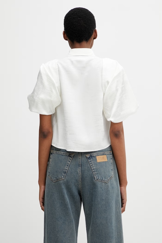 MM6 Maison Margiela koszula damska z wiskozą S52DT0044.M35737.003J biały