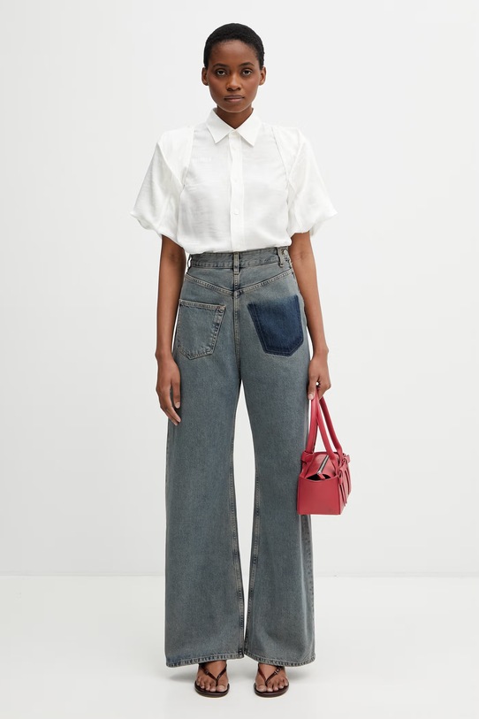 MM6 Maison Margiela koszula damska z wiskozą S52DT0044.M35737.003J