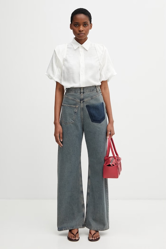 MM6 Maison Margiela koszula damska z wiskozą S52DT0044.M35737.003J