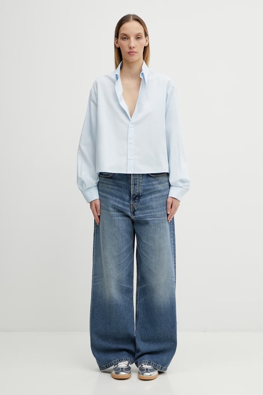 MM6 Maison Margiela koszula bawełniana S52DT0064.M35480.501 niebieski