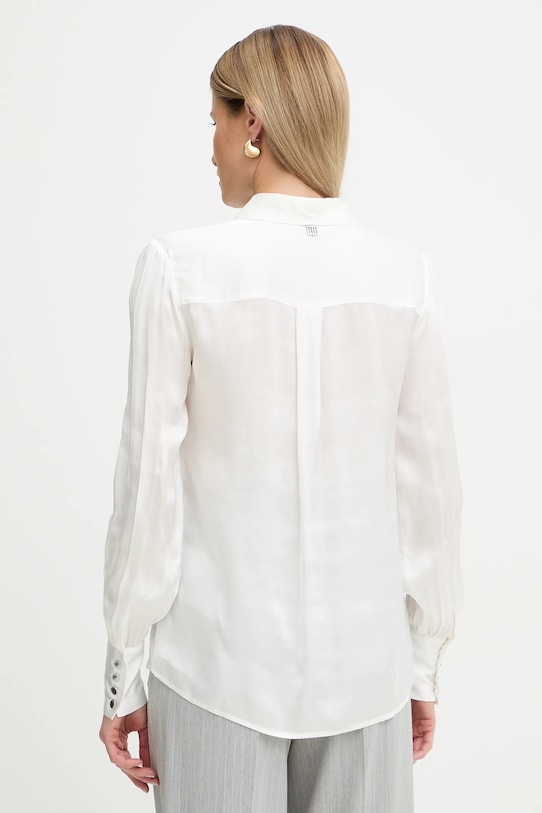 Odzież Fracomina koszula z domieszką jedwabiu FR26ST6024W58401 beżowy