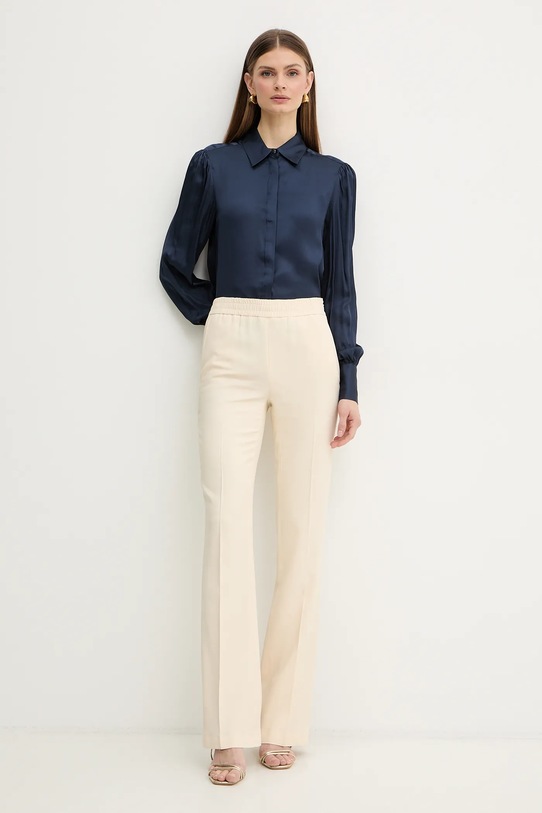 Fracomina koszula z domieszką jedwabiu FR26ST6024W58401 granatowy SS26