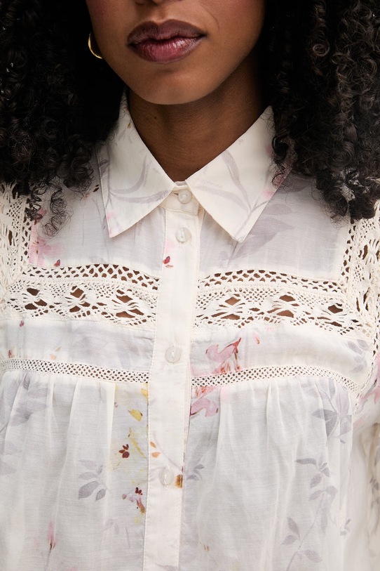 Fracomina koszula damska z wiskozą FJ26ST6003W694K2 beżowy