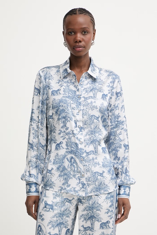 Fracomina koszula damska niebieski FS26ST6020W435K5