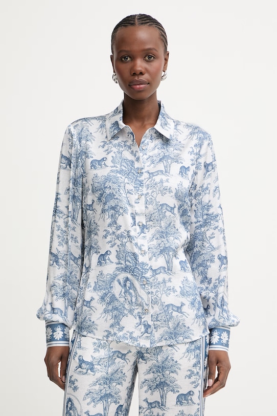 Fracomina koszula damska niebieski FS26ST6020W435K5