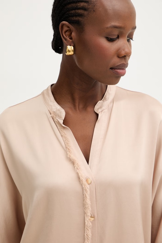 Fracomina koszula damska z wiskozy beżowy FS26ST6014W41301