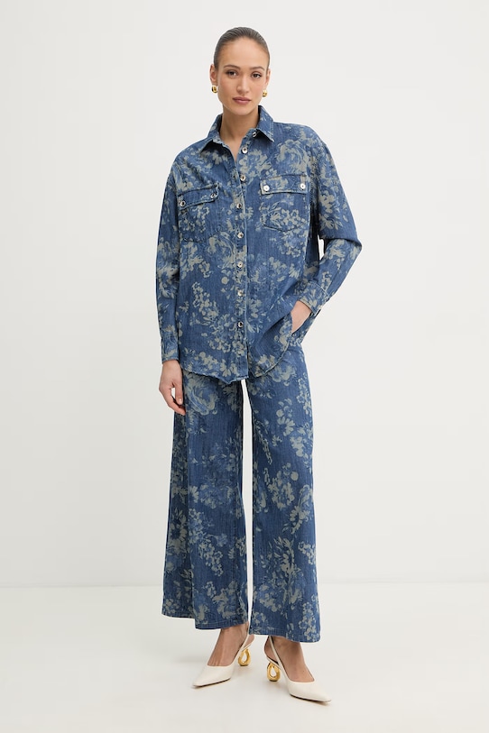 Fracomina koszula damska bawełniana FS26ST6015D400K2 granatowy SS26