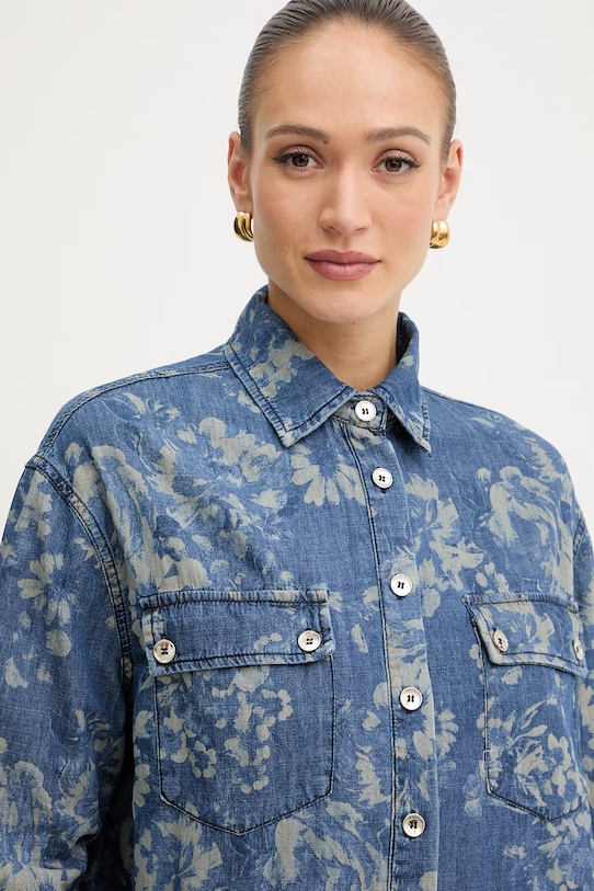 Fracomina koszula damska bawełniana granatowy FS26ST6015D400K2