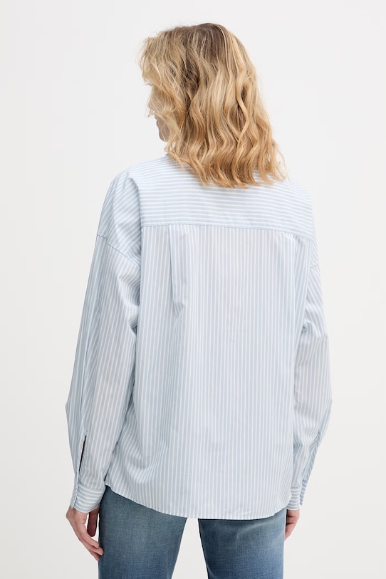 Odzież United Colors of Benetton koszula damska z wiskozy 5LRGDQ0DK niebieski