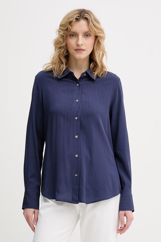United Colors of Benetton Πουκάμισο γυναικείο με βισκόζη σκούρο μπλε 5LRGDQ0DK