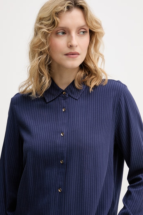 United Colors of Benetton Πουκάμισο γυναικείο με βισκόζη σκούρο μπλε 5LRGDQ0DK