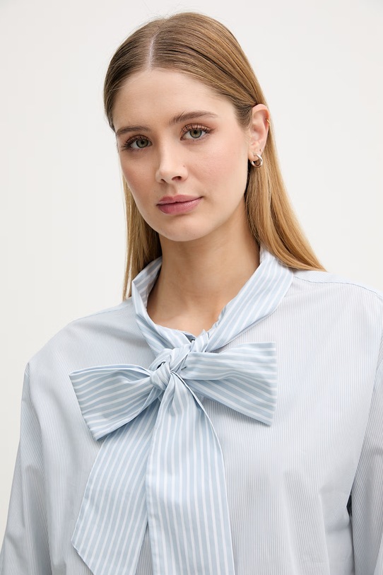 United Colors of Benetton koszula damska bawełniana niebieski 5LRGDQ0DL