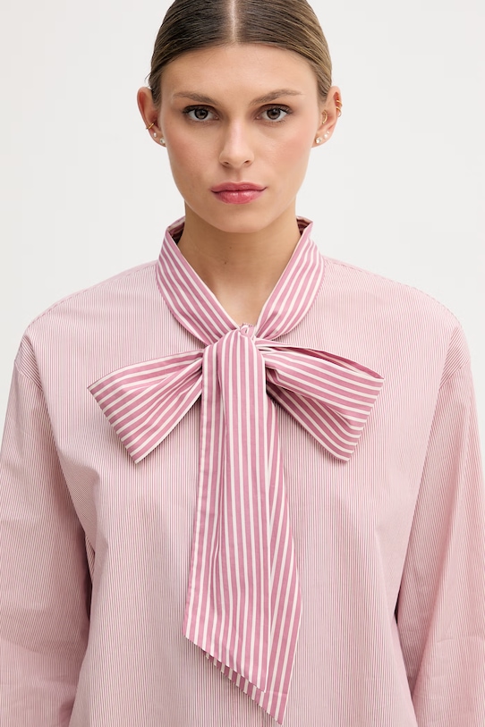 United Colors of Benetton koszula damska bawełniana różowy 5LRGDQ0DL
