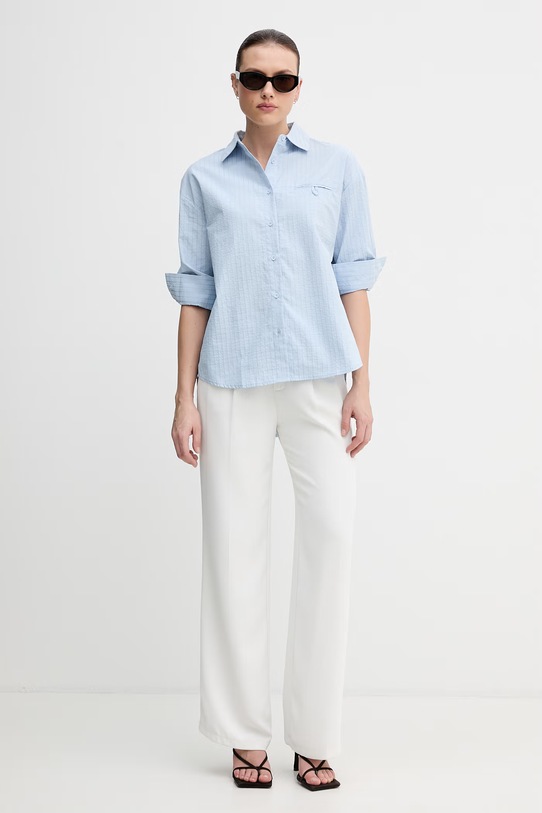 United Colors of Benetton Koszula damska 5TVTDQ0DM niebieski SS26