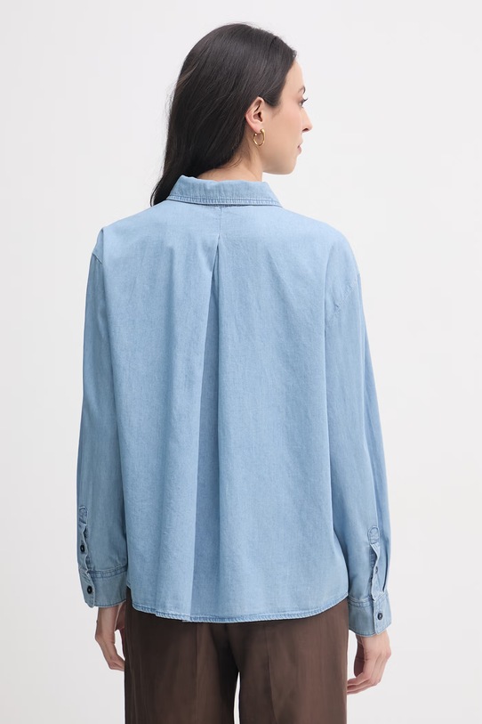 Odzież United Colors of Benetton koszula damska bawełniana 5DHJDQ0DT niebieski