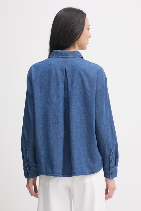 Odzież United Colors of Benetton koszula damska bawełniana 5DHJDQ0DT niebieski