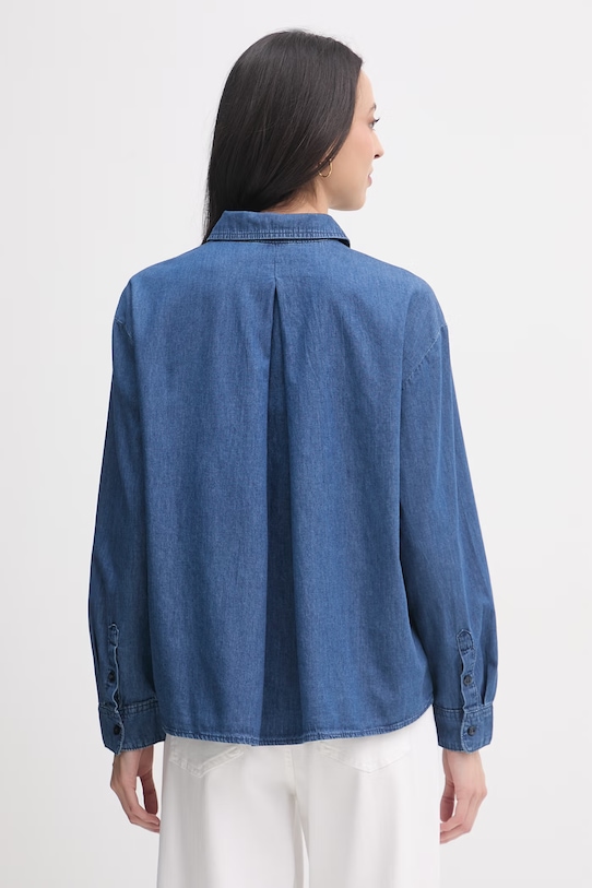 Odzież United Colors of Benetton koszula damska bawełniana 5DHJDQ0DT niebieski
