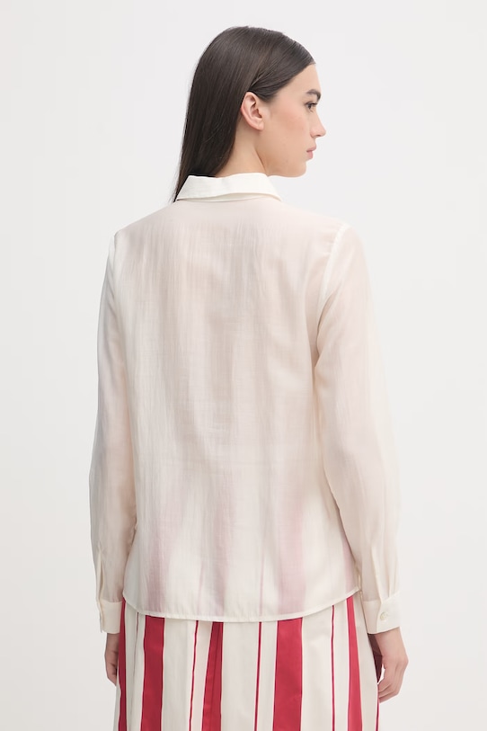 Ρούχα United Colors of Benetton πουκάμισο γυναικείο με lyocell 5S3SDQ0DU μπεζ