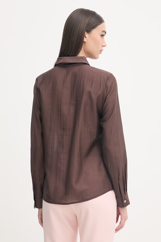Abbigliamento United Colors of Benetton camicia da donna con lyocell 5S3SDQ0DU marrone