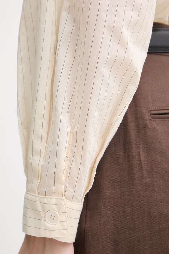 United Colors of Benetton koszula damska z bawełną 5V0FDQ0DP beżowy